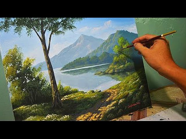 Acrylic Landscape Painting Lesson – Morning in Lake by JmLisondra