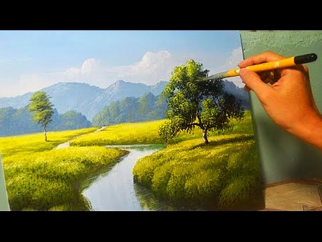 Acrylic Landscape Painting Lesson – The River by JM Lisondra
