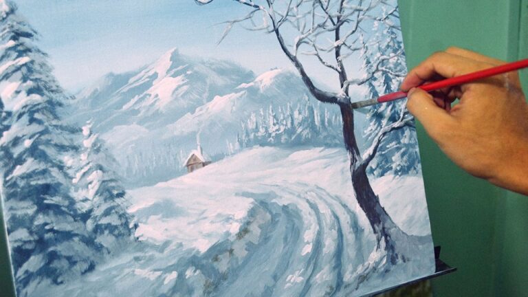 Acrylic Landscape Painting Lesson – Winter Landscape by JM Lisondra