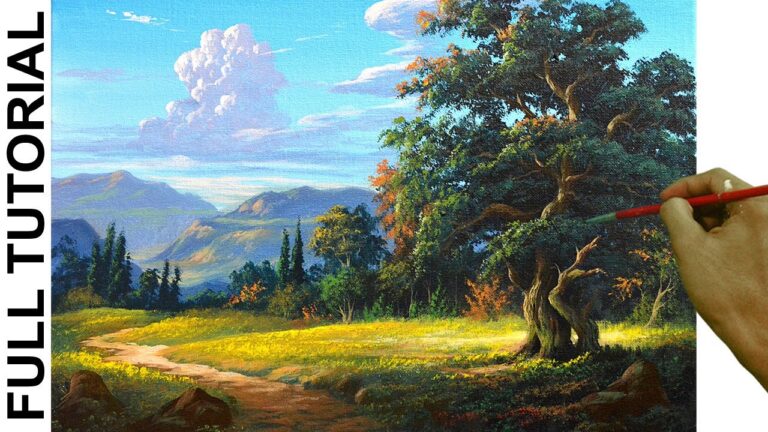 Acrylic Landscape Painting TUTORIAL / Big Old Tree / JMLisondra