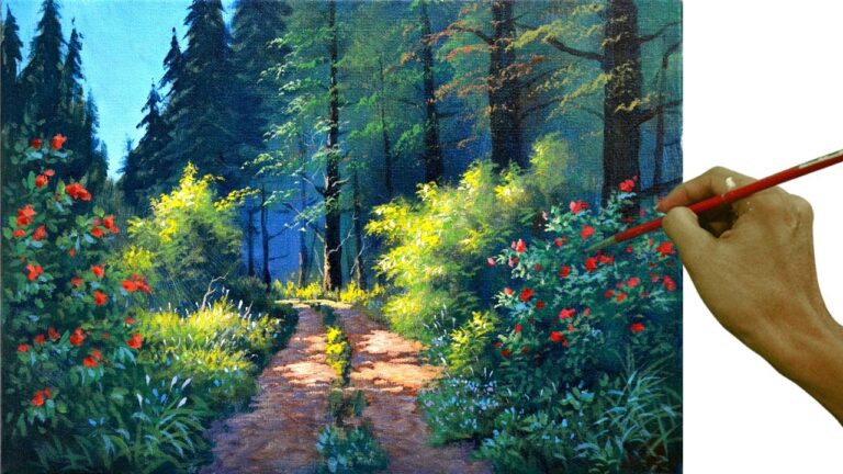 Acrylic Landscape Painting in Time-lapse / Pathway to the Forest / JMLisondra