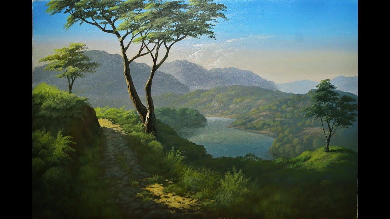 Acrylic Painting Lesson “Afternoon at Lake” by JM Lisondra