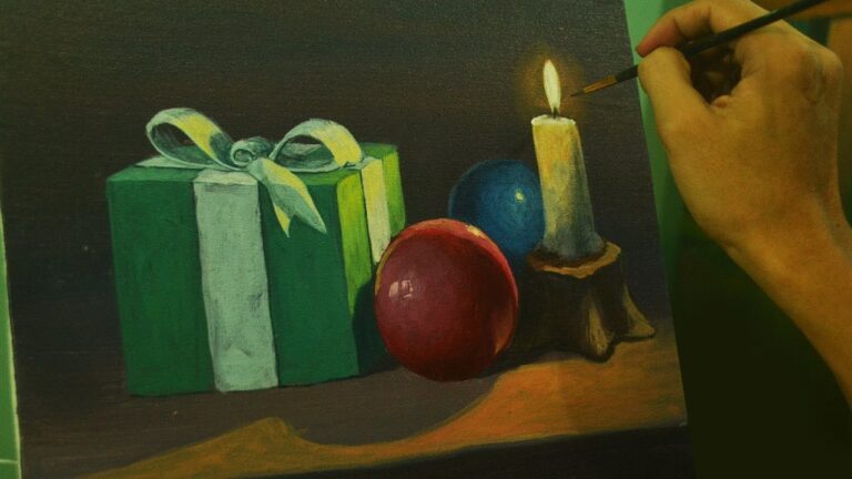 Acrylic Painting Lesson – Christmas Gift by JM Lisondra