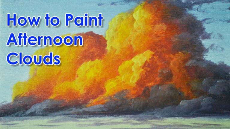 Acrylic Painting Lesson – How to Paint Afternoon Clouds by JM Lisondra