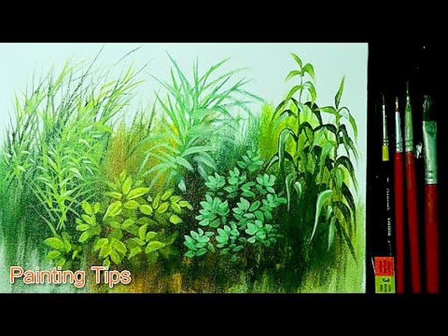 Acrylic Painting Lesson – How to Paint Grasses and Other Plants by JMLisondra