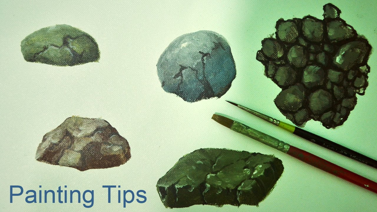 Acrylic Painting Lesson – How to Paint Rocks by JMLisondra