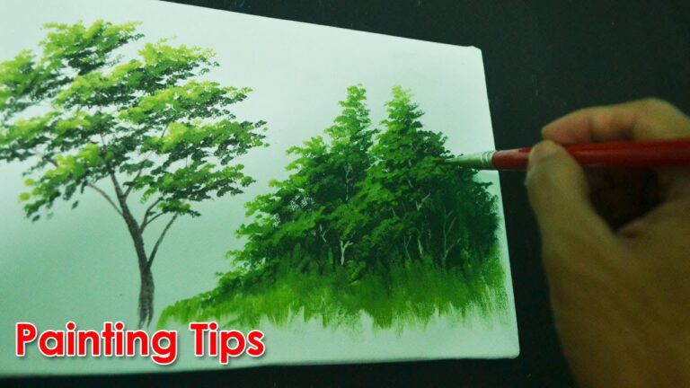 Acrylic Painting Lesson – How to Paint Tree Leaves by JMLisondra