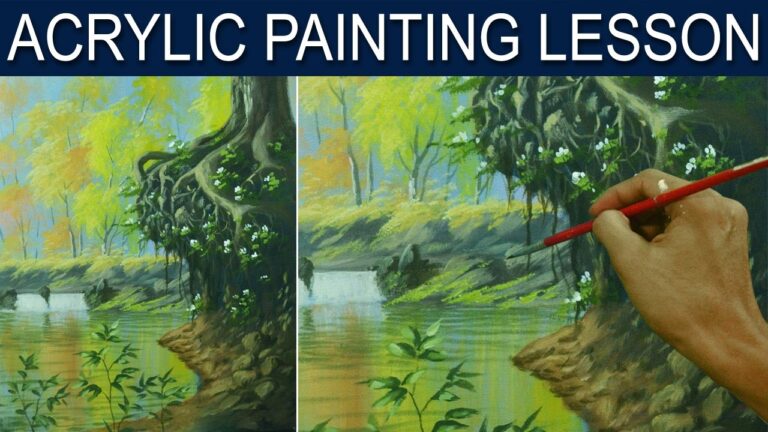 Acrylic Painting Lesson | Riverbank by JM Lisondra