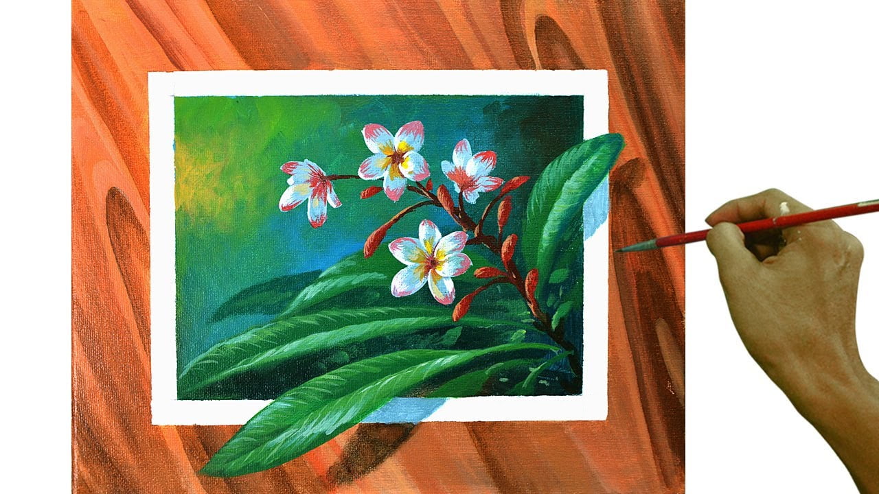 Acrylic Painting Tutorial | 3D Plumeria (Kalachuchi) Flowers