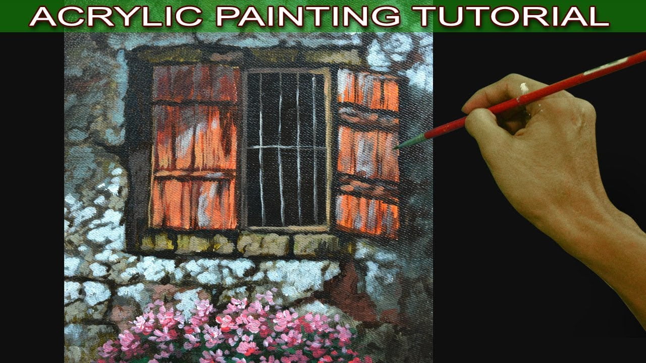 Acrylic Painting Tutorial on How to Paint Old House Window by JM lisondra