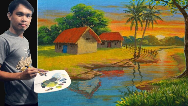 Basic Oil Pastel Painting into Acrylic Painting