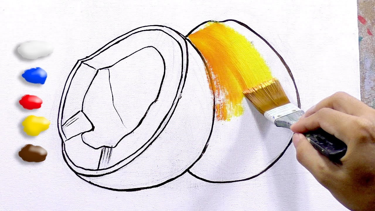 How to Paint Coconut Fruit in Acrylics / Time-lapse / JMLisondra