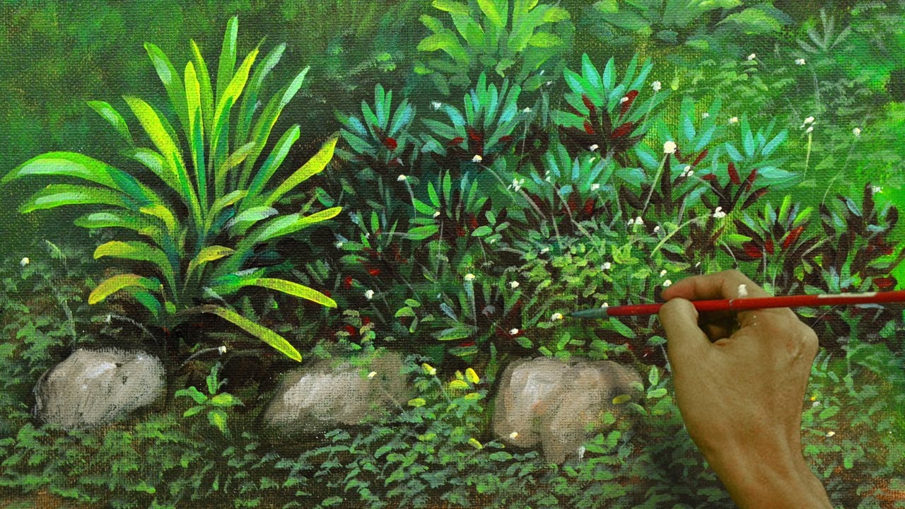 How to Paint Detailed Grasses and Bushes in Acrylics – It is Easy for You