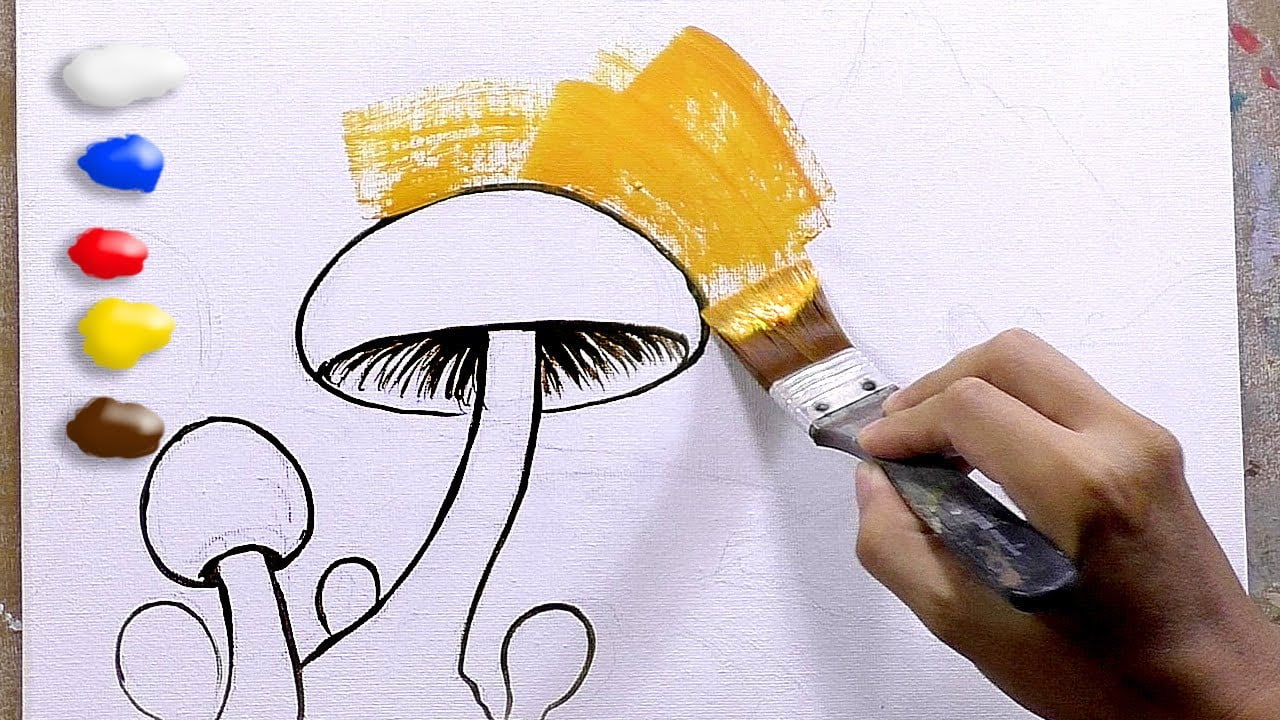 How to Paint Fantasy Landscape – Mushroom Forest in Acrylics / Time-lapse / JMLisondra