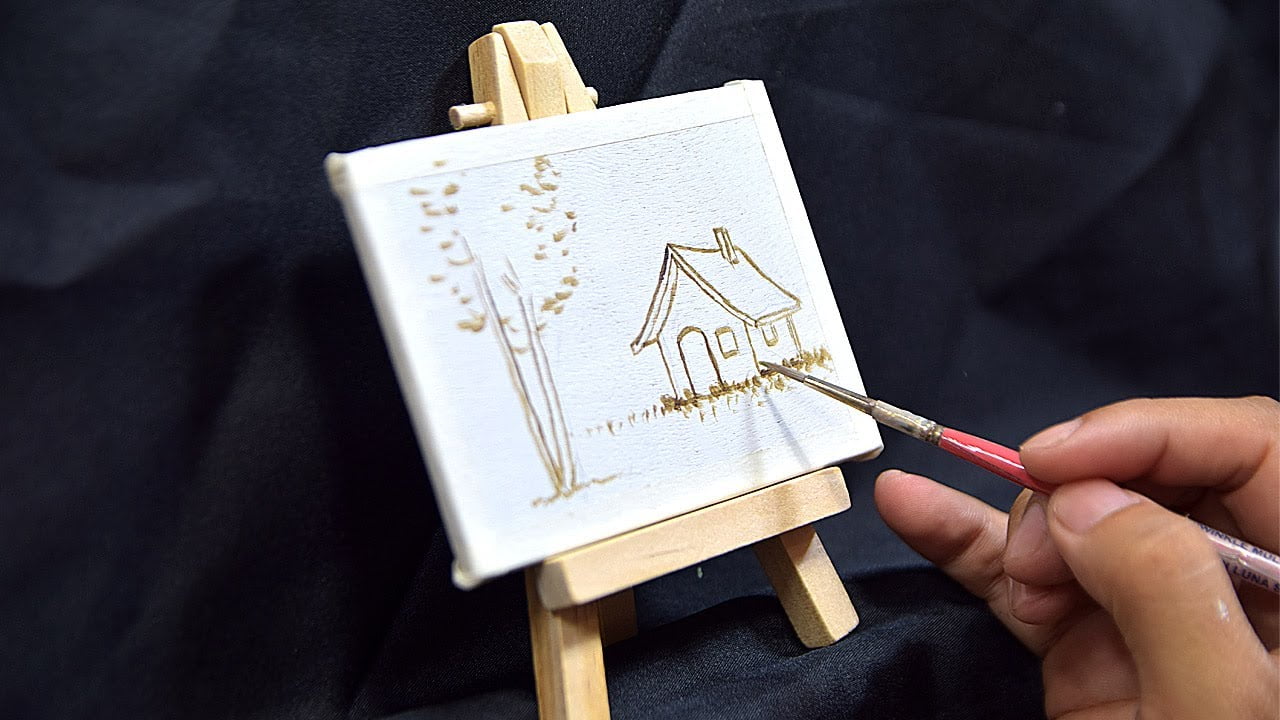 How to Paint Miniature Landscape Painting in Acrylics / Time-lapse / JMLisondra