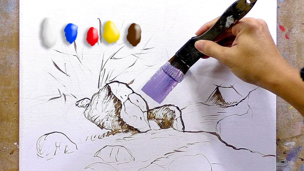 How to Paint Pathway and Bushes in Acrylics / Time-lapse / JMLisondra