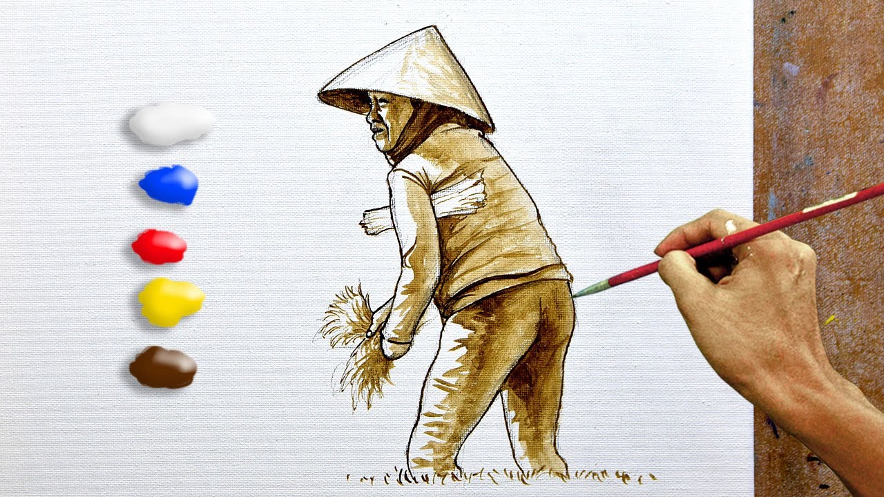 How to Paint a Farmer in Acrylic / Time-lapse / JMLisondra