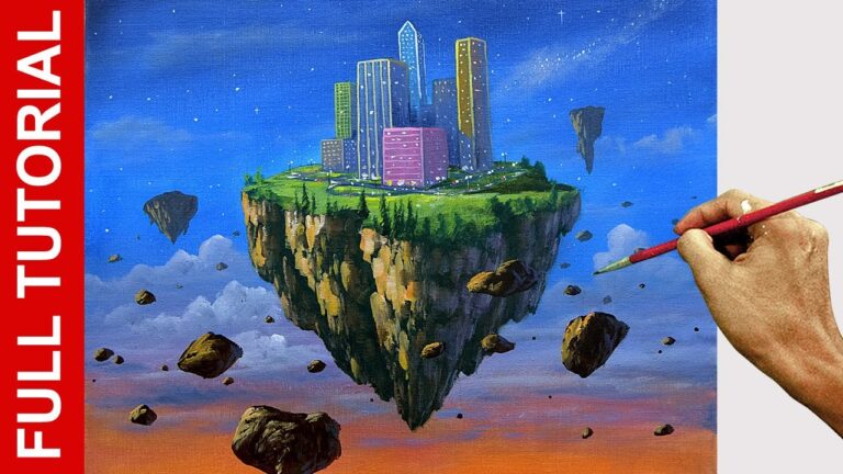Tutorial : How to Paint Floating City in Acrylics / JMLisondra