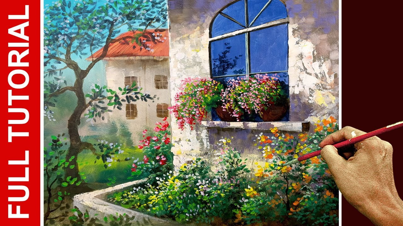 Tutorial: How to Paint Lights on the House Window in Acrylics / JMLisondra