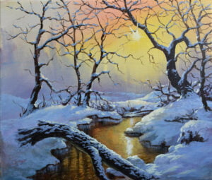 Sunrise in Winter – Acrylic Painting