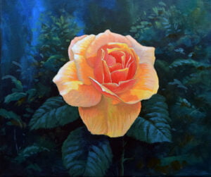 Orange Rose – Acrylic Painting on Canvas