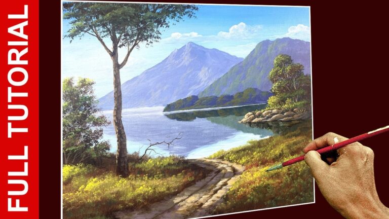 Acrylic Landscape Painting Lesson – Morning in Lake 2 / JMLisondra