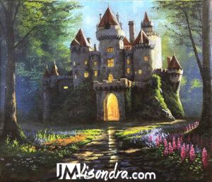 Old Castle in the Forest – Acrylic Painting in Canvas by JMLisondra