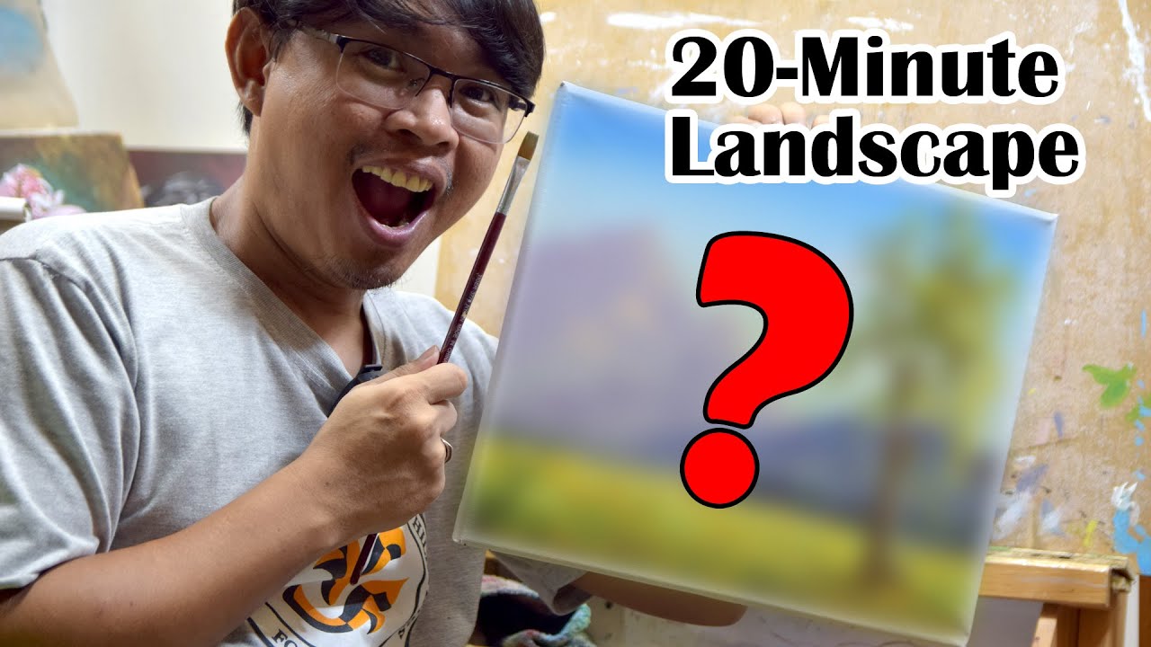Painting Challenge / Landscape in 20 MINUTES / Acrylics / JMLisondra