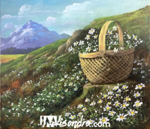Daisy Flower Garden – Acrylic Painting in Canvas by JMLisondra