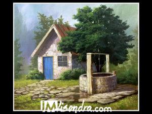 House with Deep Well – Acrylic Painting in Canvas by JMLisondra