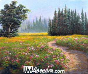 Flower Field – Acrylic Painting in Canvas by JMLisondra