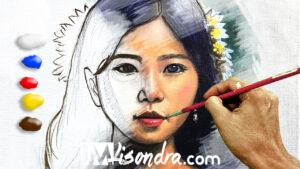How to Paint Portrait of Asian Girl – Full Step by Step Painting Tutorial in Acrylics
