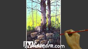 How to Paint Realistic River Bank – Full Step by Step Painting Tutorial in Acrylics