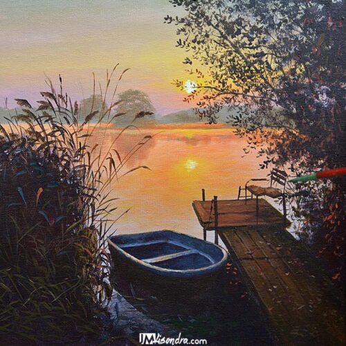 How to Paint Old Boat in the Lake - Full Step by Step Painting Tutorial in Acrylics