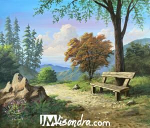 Old Bench – Acrylic Painting in Canvas by JMLisondra