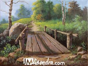 Wooden Bridge – Acrylic Painting in Canvas by JMLisondra