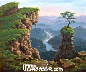 Overlooking River – Acrylic Painting in Canvas by JMLisondra