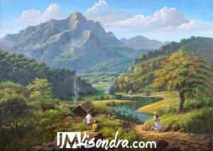 Landscape Painting – Going to Church: A Serene Journey into Nature