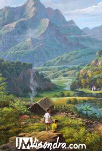 Landscape Painting - Going to Church: A Serene Journey into Nature 2 final Copy Copy