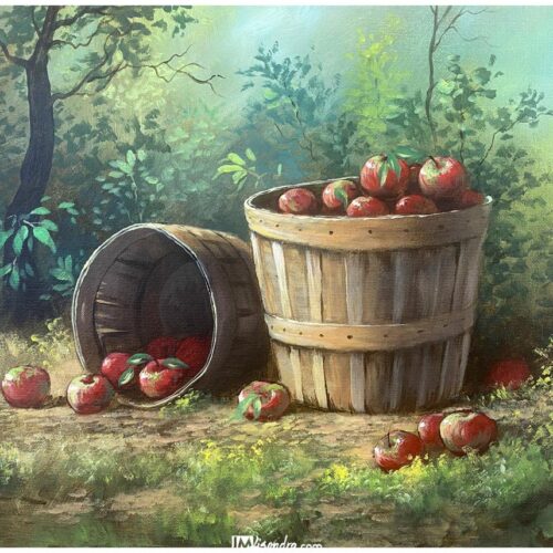 How to Paint Apples in the Basket - - Full Step by Step Painting Tutorial in Acrylics