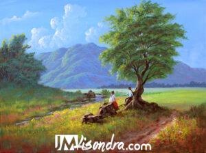 Couple under the Tree – Acrylic Painting in Canvas by JMLisondra