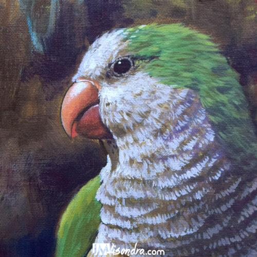 Canvas Paintings 8 portrait of green bird store Copy