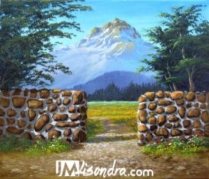 Stone Fence – Acrylic Painting in Canvas by JMLisondra