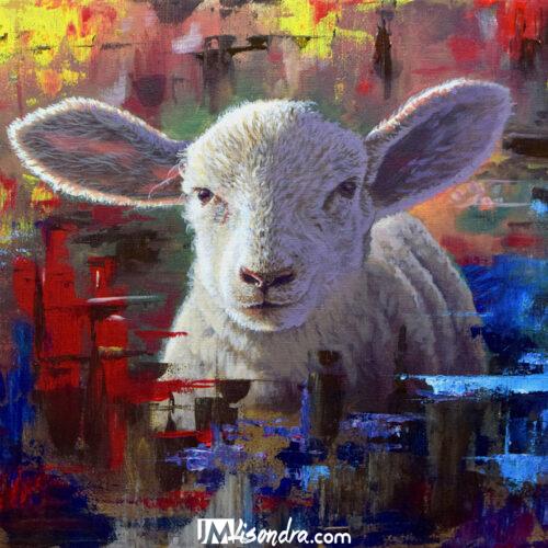 Canvas Paintings 9 The Lamb - Acrylic Painting in Canvas by JMLisondra