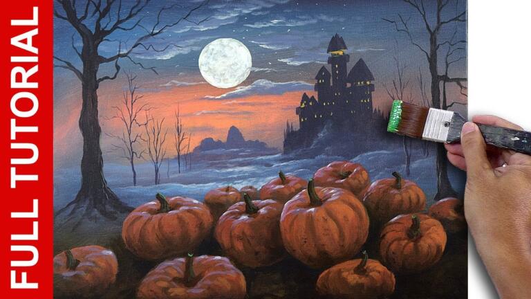 LIVE / Painting Pumpkins in the Moonlight in Acrylics / JMLisondra