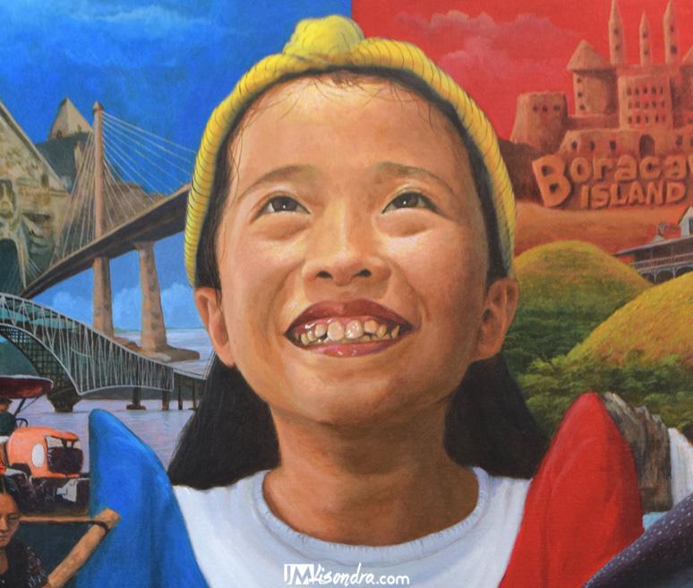 Acrylic Painting - The Flourishing Life of the Visayas 1 acrylic painting in the child's portrait