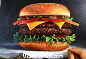 How to Paint a Burger – Full Step by Step Painting Tutorial in Acrylics